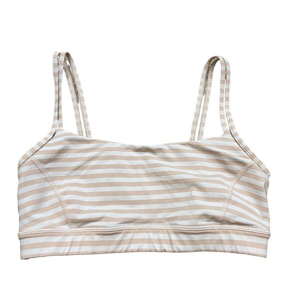 Lululemon Straight Up Bra Size 8 White and Tan Stripes - Picture 6 of 12